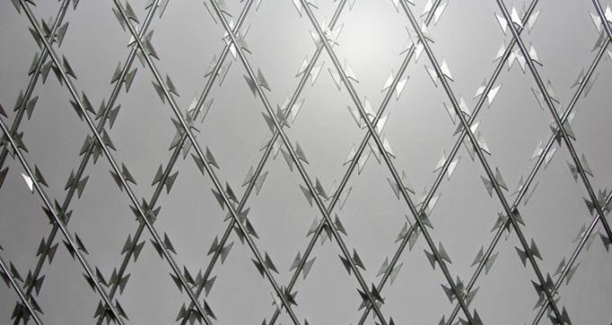 Électro Galvanized1.5mmx1.5mm Diamond Welded Razor Wire Mesh 0