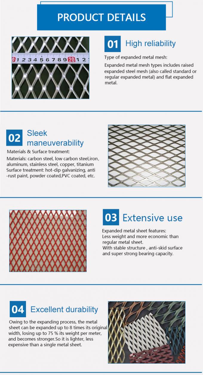  Métal augmenté par 5mm Mesh Rolls Diamond Hole 0 d'acier inoxydable