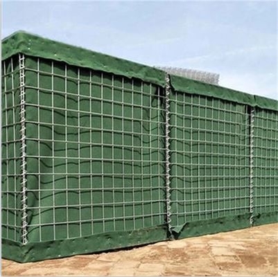 Olive Green Gabion Military Sand Wall Hesco Barrier PVC Coated 300g/M2
