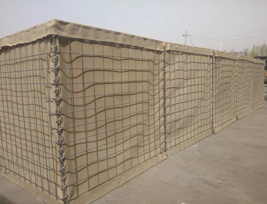 Olive Green Gabion Military Sand Wall Hesco Barrier PVC Coated 300g/M2