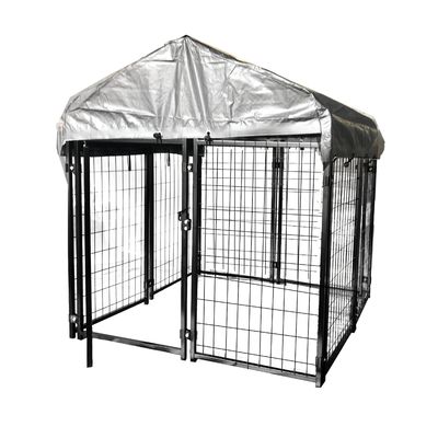 Cage pour chien en métal pliable à porte simple ou double, galvanisée ou revêtue de PVC
